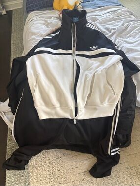 adidas Black and White Colorblock Track Jacket